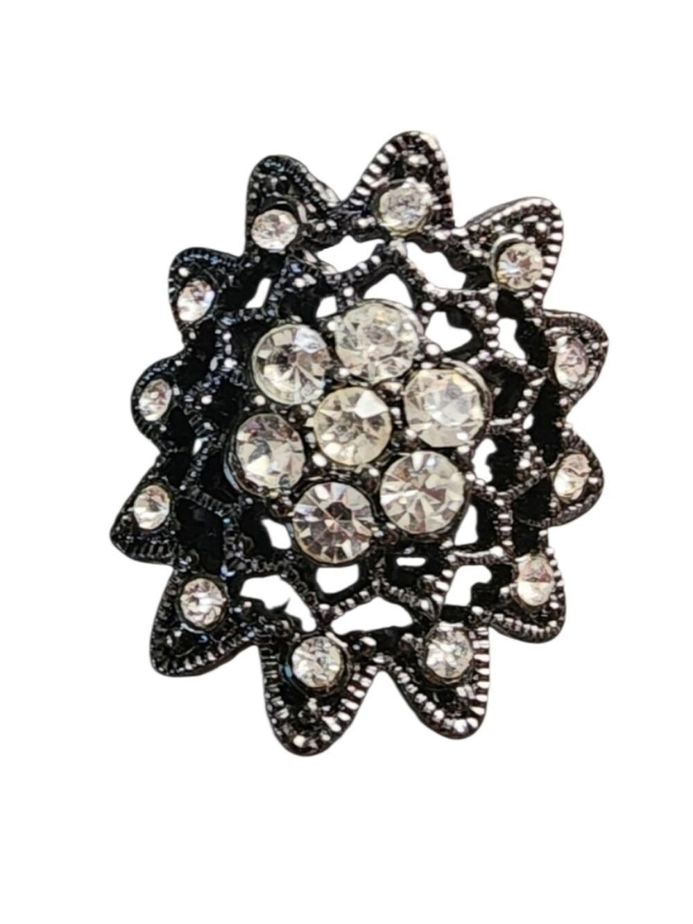 Elegant Black Crystal Ring